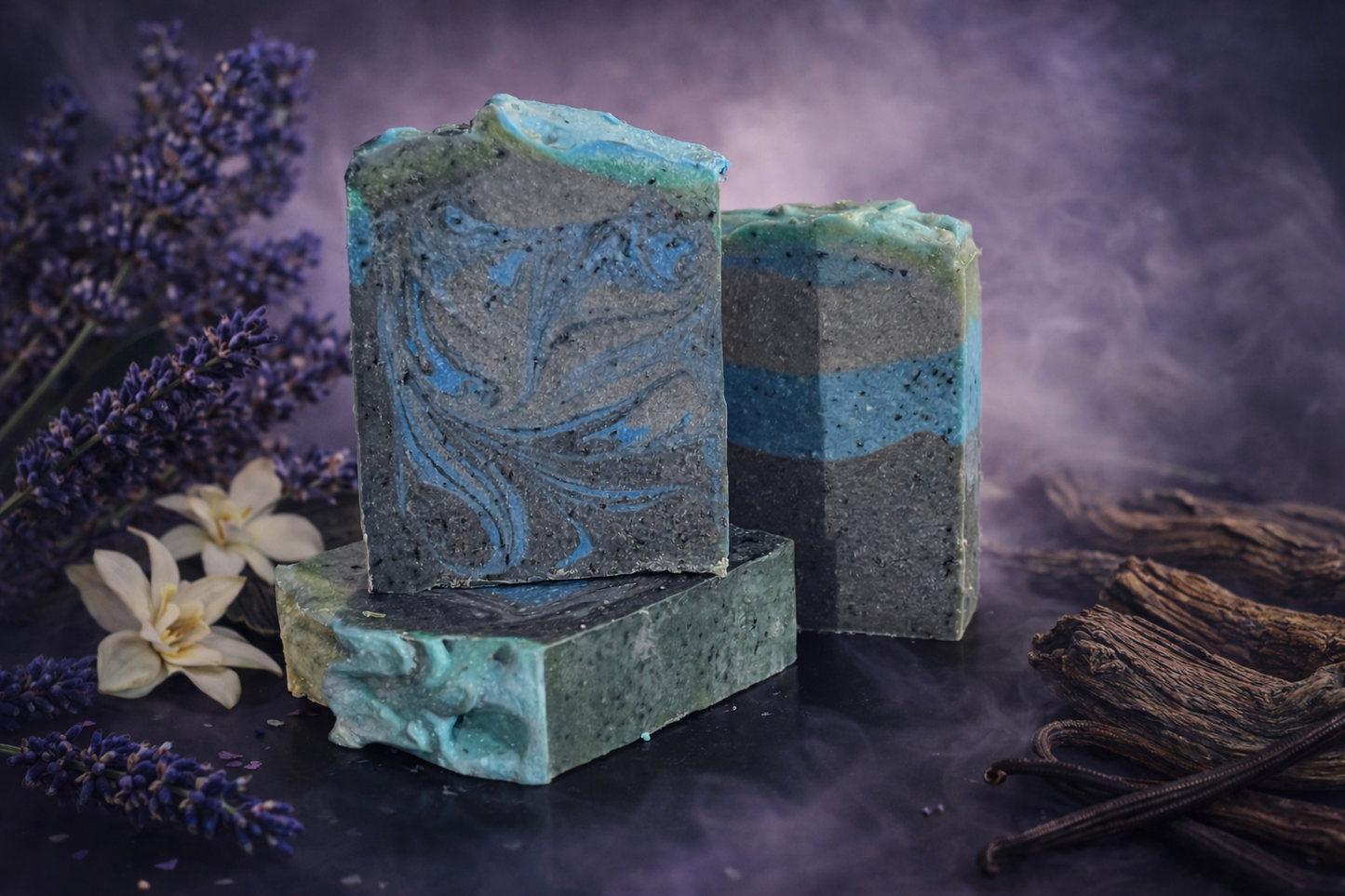 Lavender Haze Goat Milk Soap Bar with Coffee Grit – Exfoliating Men’s Bar