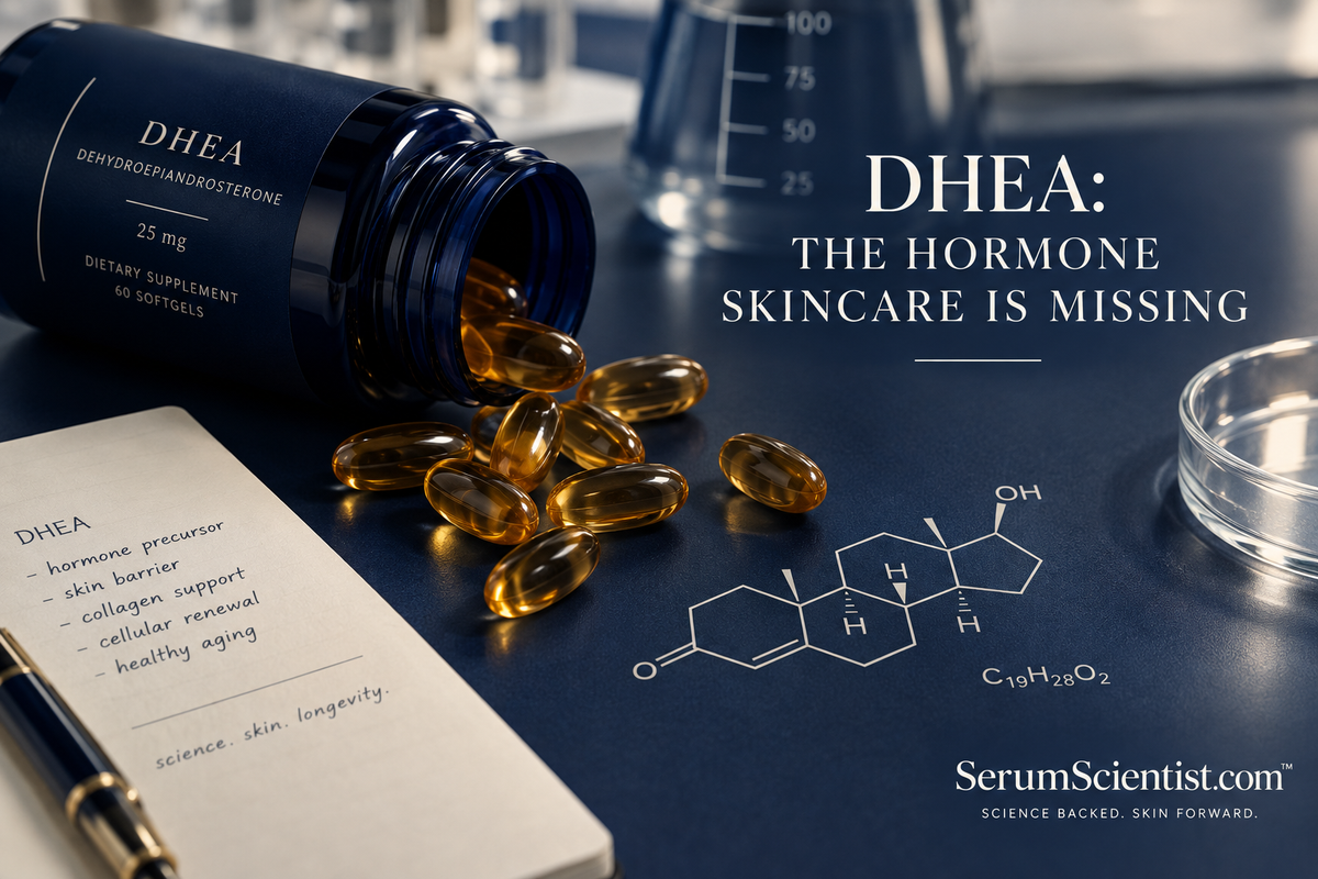 DHEA hormone skincare editorial image