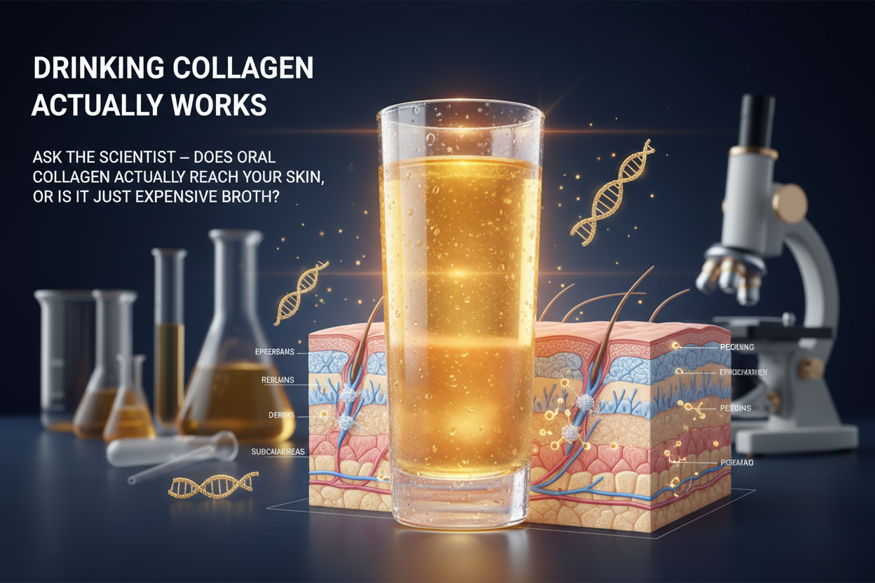 Drinking Collagen Actually Works: Ask The Scientist — Does Oral Collagen Actually Reach Your Skin, or Is It Just Expensive Broth?