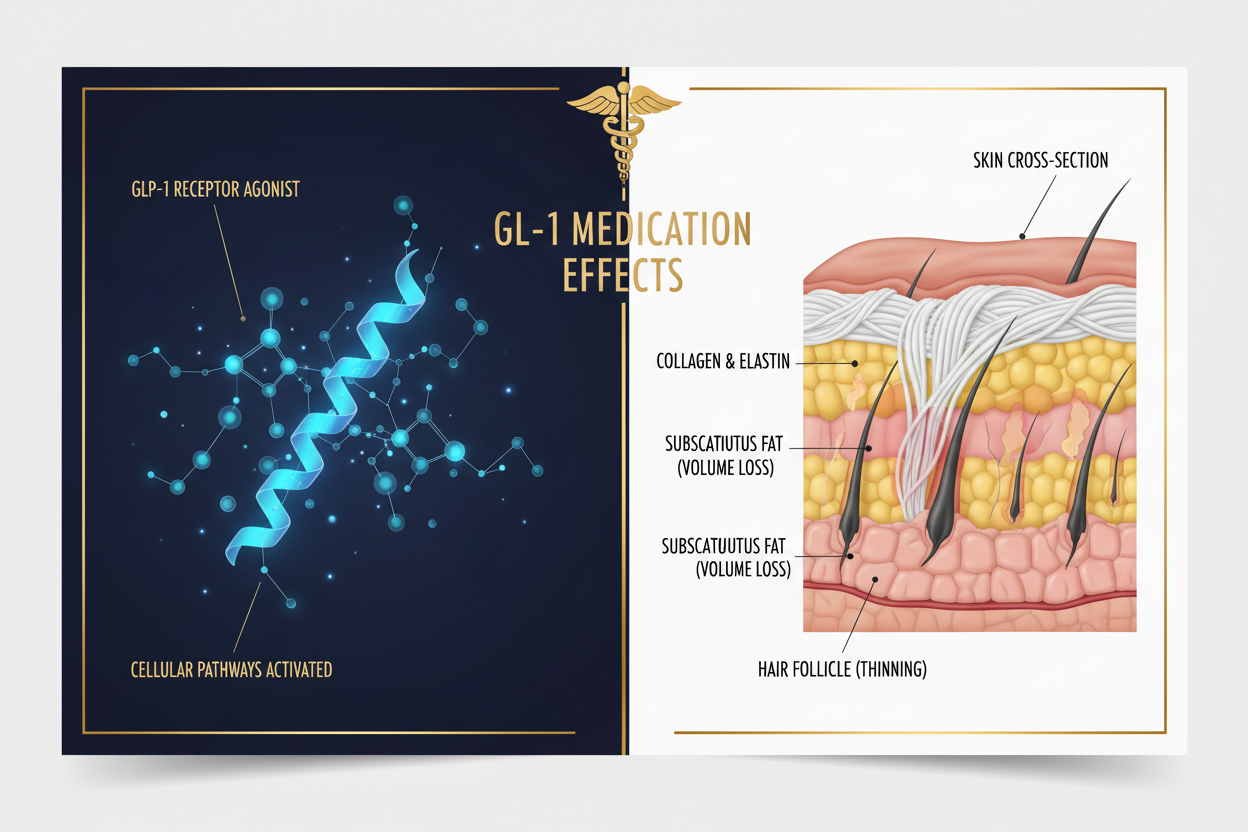 GLP-1 & Skin Decoded: What Ozempic and Weight Loss Drugs Are Really Doing to Your Face and Hair