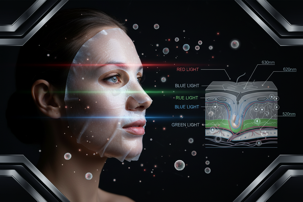 LED Therapy & Biocellulose Masks Decoded: The Science of Red, Blue & Green Light Combined with Occlusive Delivery