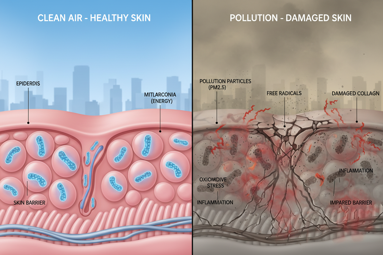 Pollution & Skin Decoded: The Complete Science of How Urban Air Pollution Ages Your Skin — And the Evidence-Based Protocol to Defend Against It