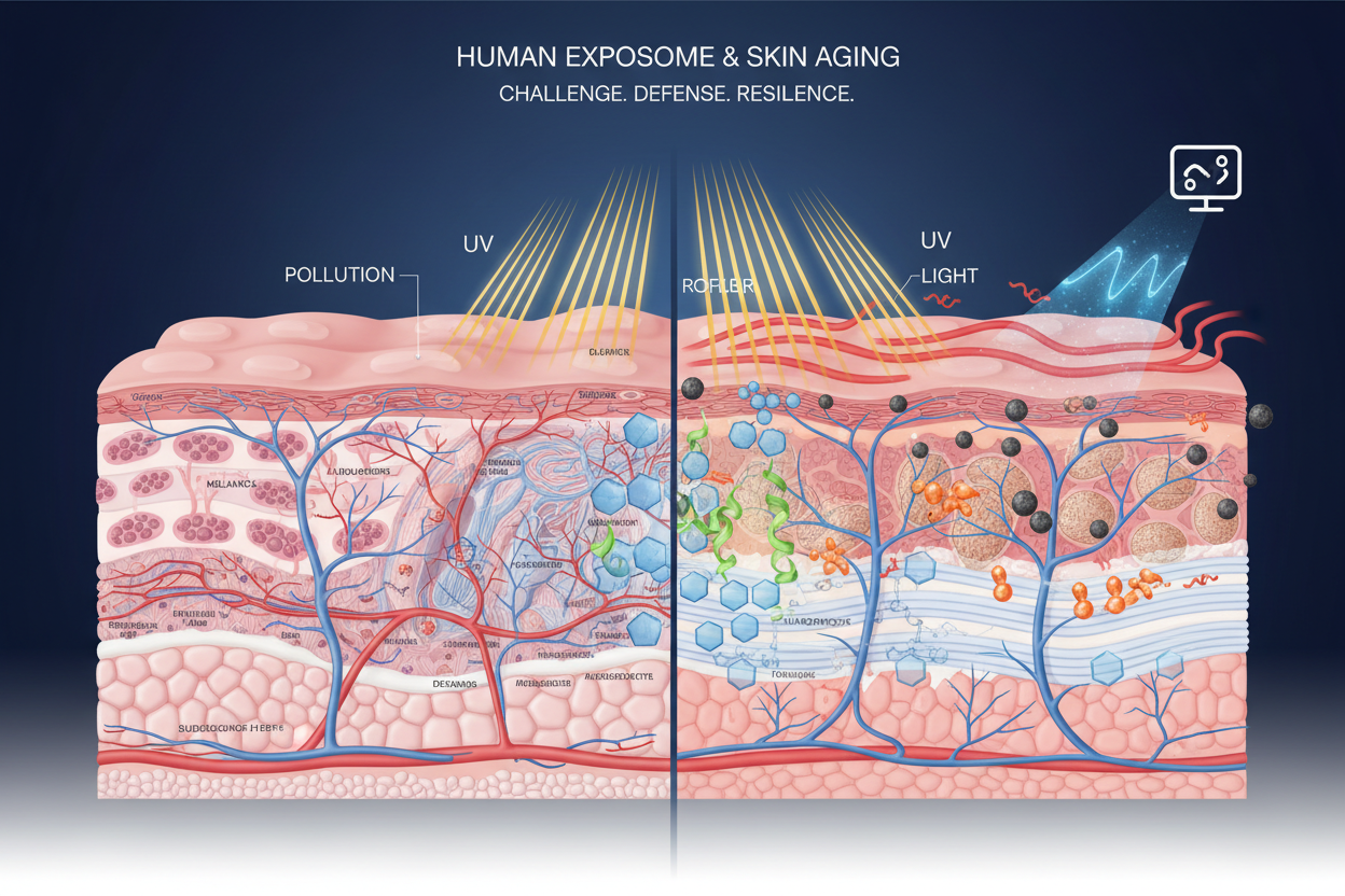 The Exposome & Skin Aging Decoded: Every Environmental Force Aging Your Skin — And the Science of Fighting Back