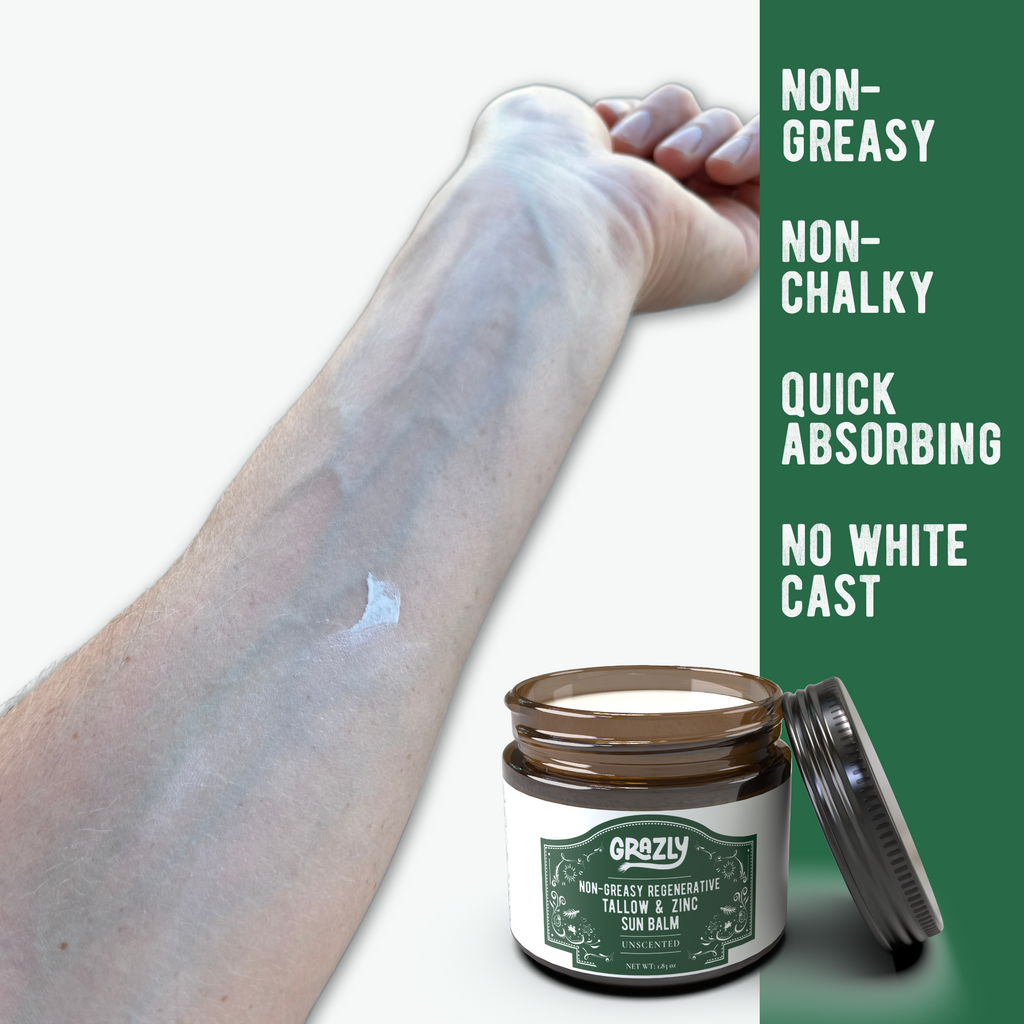 Regenerative Tallow & Zinc Sun Balm – Non-Toxic Mineral SPF 30