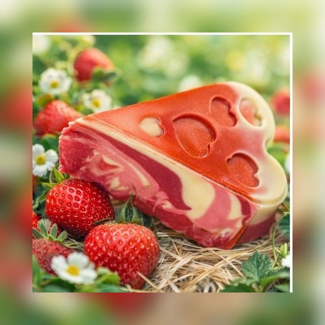 Strawberry Fields Goat Milk & Tallow Soap Bar – True-to-Life Fresh Strawberry