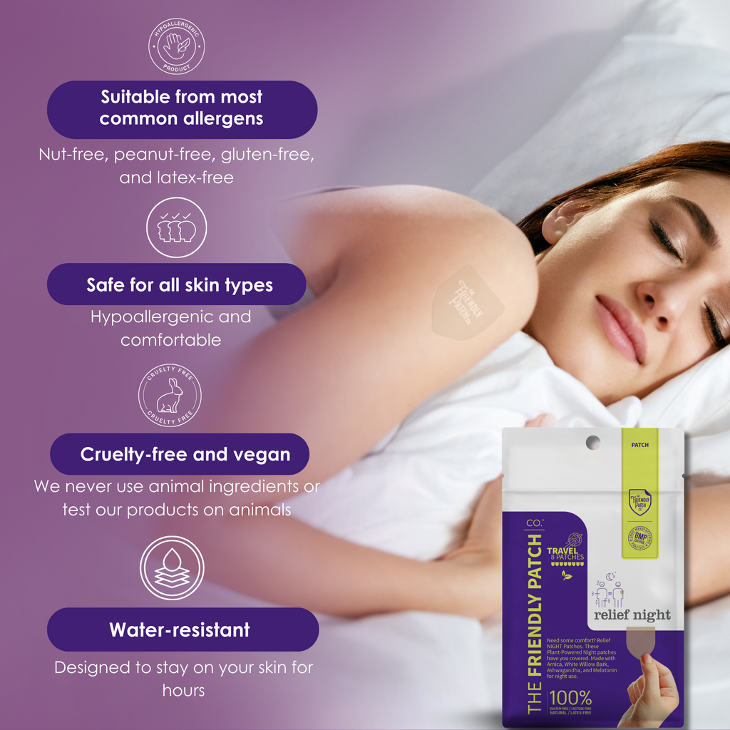 Relief Night Patches: Arnica & Melatonin for Deep Sleep - 8 Pack