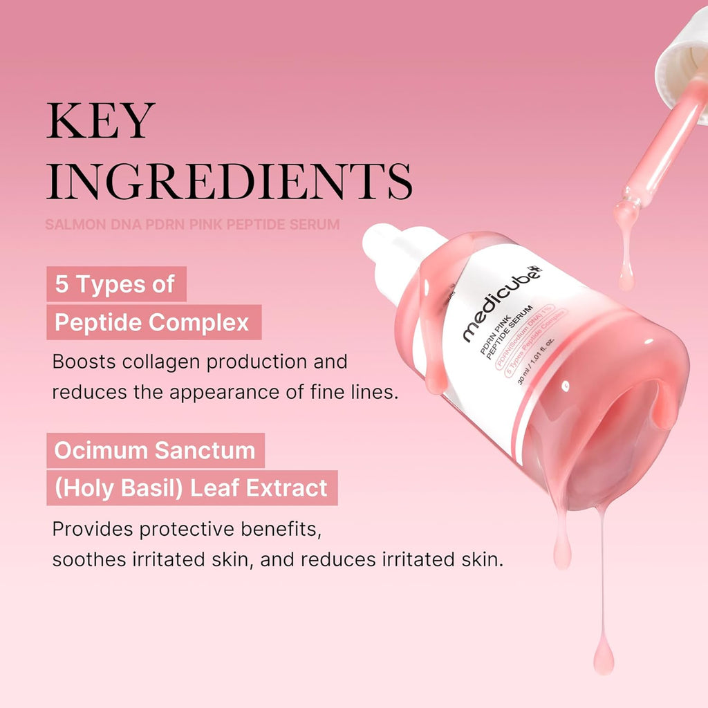 Medicube PDRN Pink Peptide Serum – 10,000 ppm Salmon DNA Ampoule