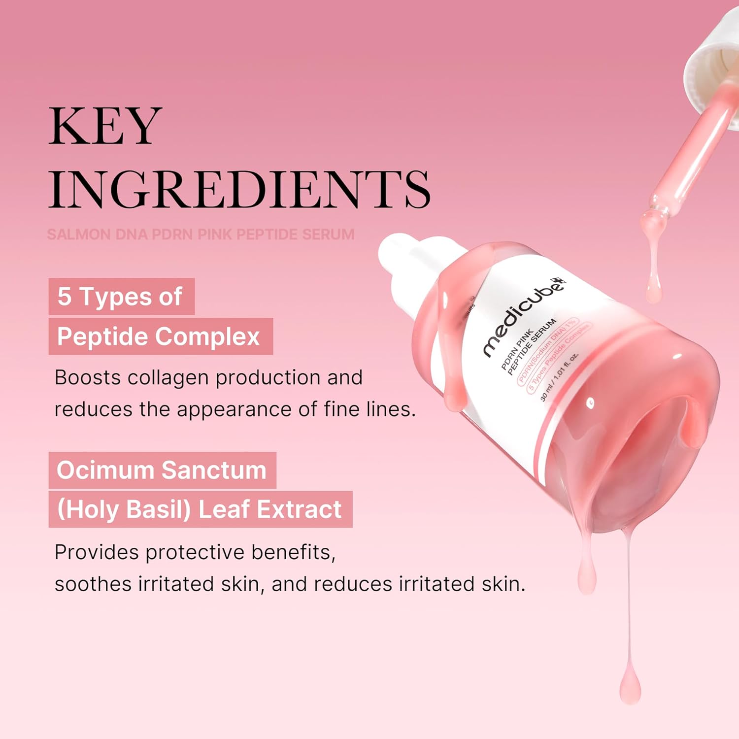 Medicube PDRN Pink Peptide Serum – 10,000 ppm Salmon DNA Ampoule