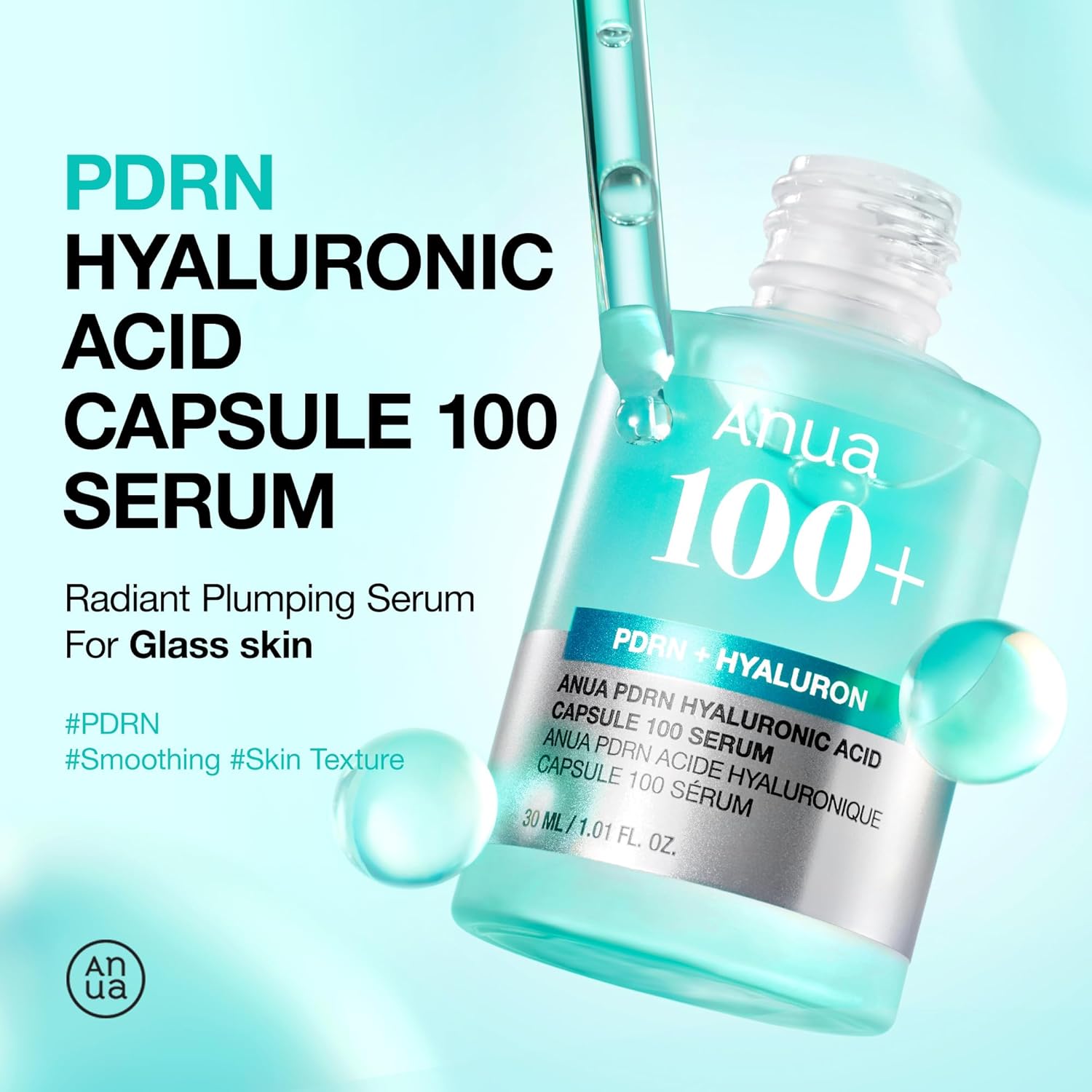 ANUA PDRN Hyaluronic Acid Capsule 100 Serum – Smart Capsule Moisture & Radiance (30ml)