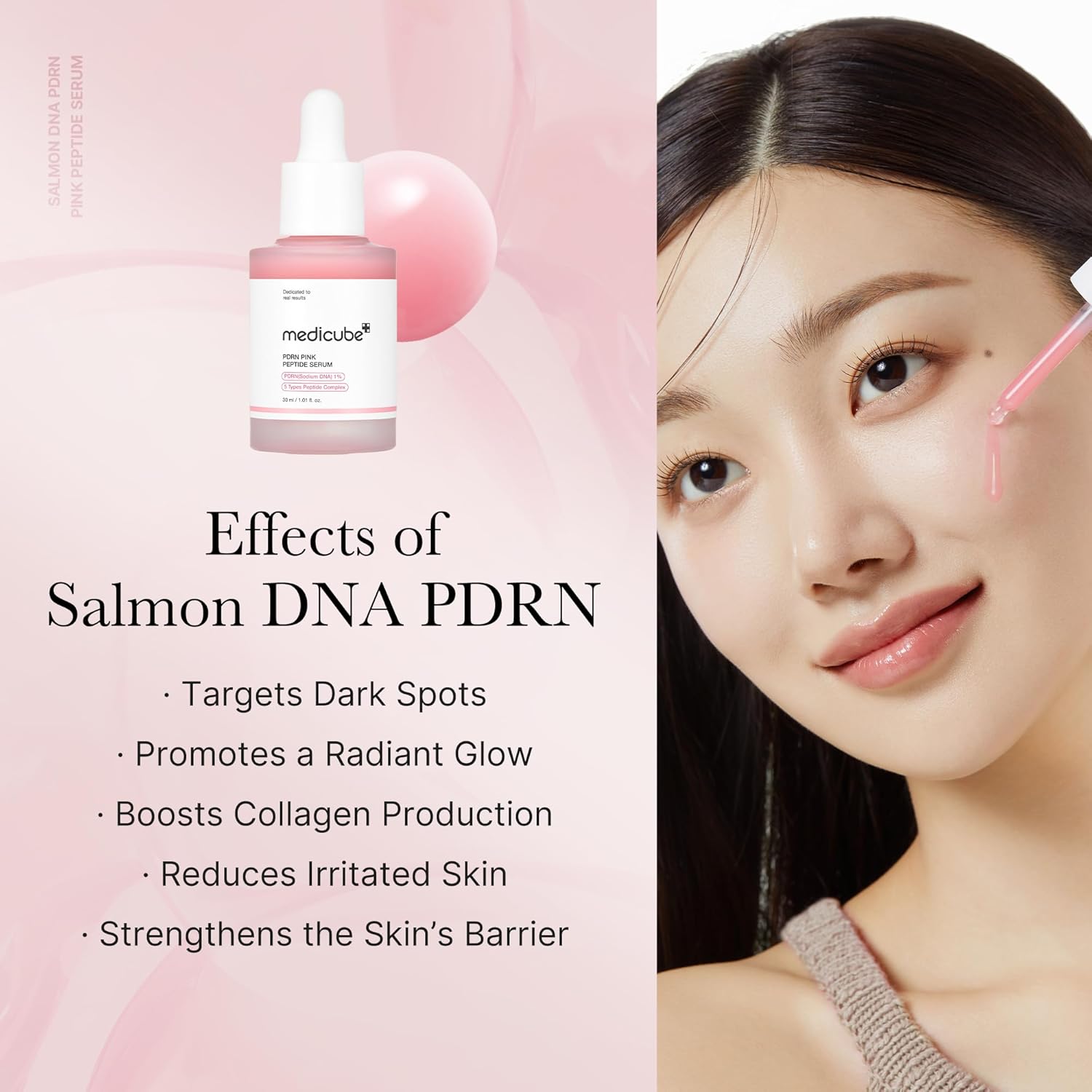 Medicube PDRN Pink Peptide Serum – 10,000 ppm Salmon DNA Ampoule