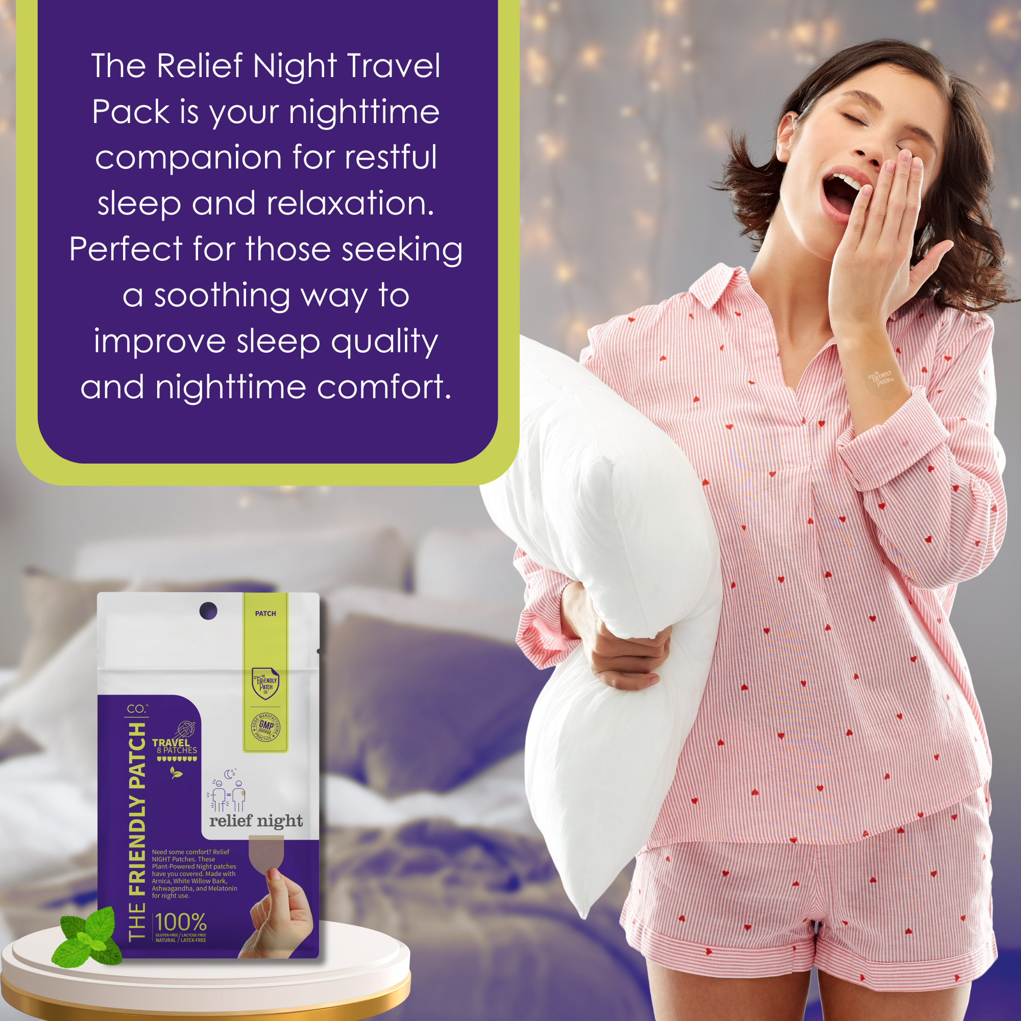 Relief Night Patches: Arnica & Melatonin for Deep Sleep - 8 Pack
