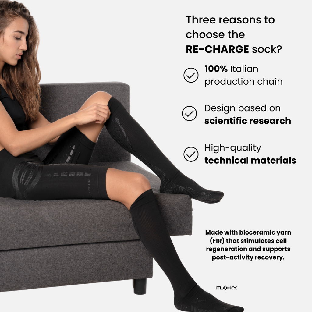 Floky RE-CHARGE Biomechanical Recovery Sock — Post-Training Venous Return & Muscle Regeneration