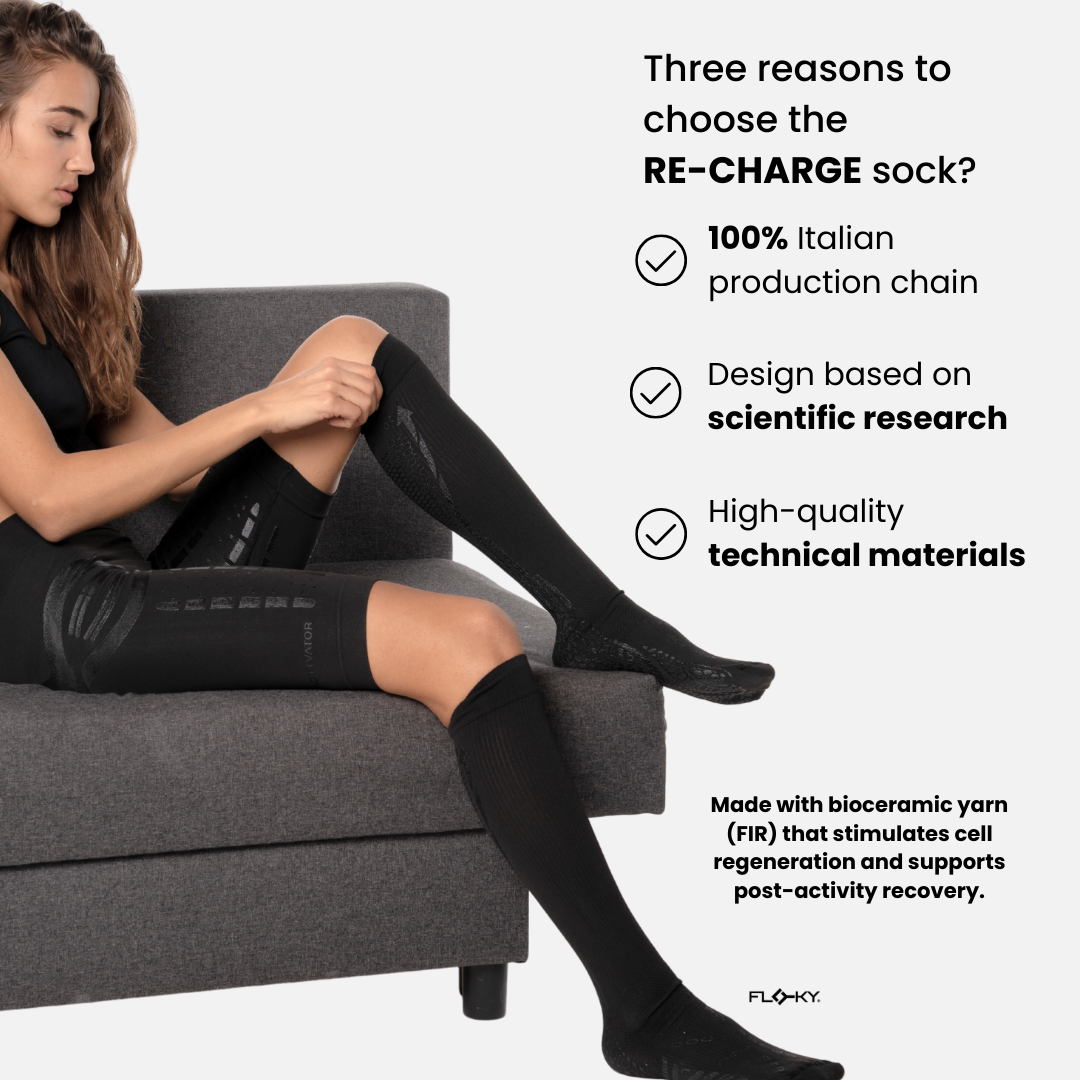 Floky RE-CHARGE Biomechanical Recovery Sock — Post-Training Venous Return & Muscle Regeneration