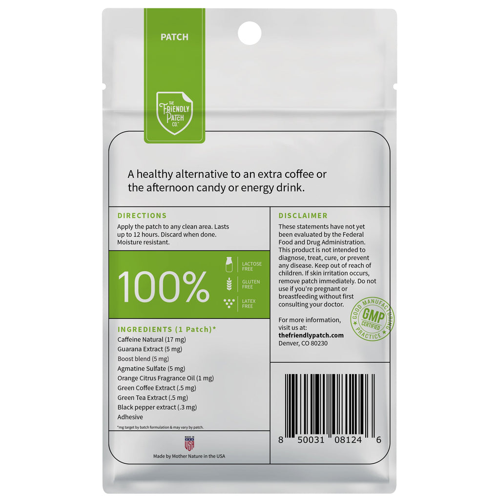 Boost Energy Patches: B12, Guarana & Yerba Mate - 8 pack