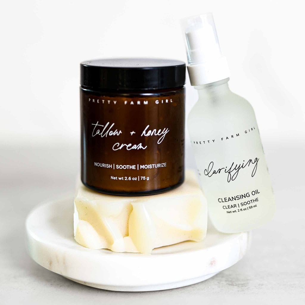 Double Cleansing Kit: Soothing – Tallow Soap, Cleansing Oil & Honey Cream