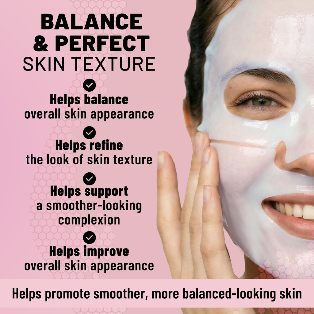 Bio-Collagen Hydrogel Face Mask, Hydrating & Nourishing Mask with Collagen, Hyaluronic Acid & Niacinamide, 6 masks