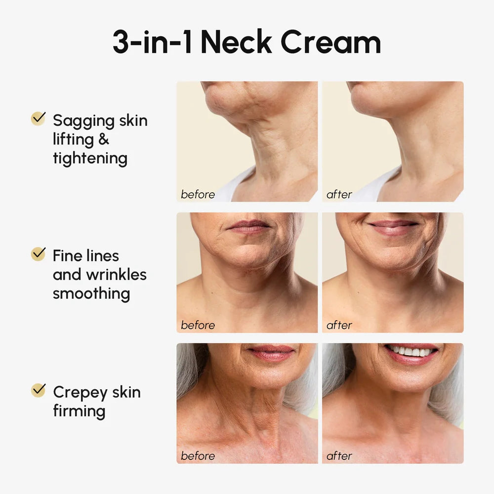 Collagen Neck Firming Cream with Gua Sha Roller Massager