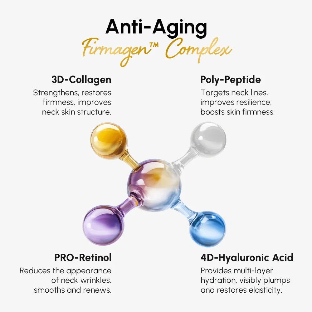 Collagen Neck Firming Cream with Gua Sha Roller Massager