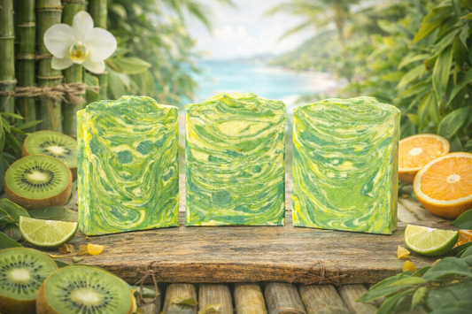 Emerald Grove Goat Milk & Tallow Soap Bar – Fresh Kiwi, Bamboo & Amber