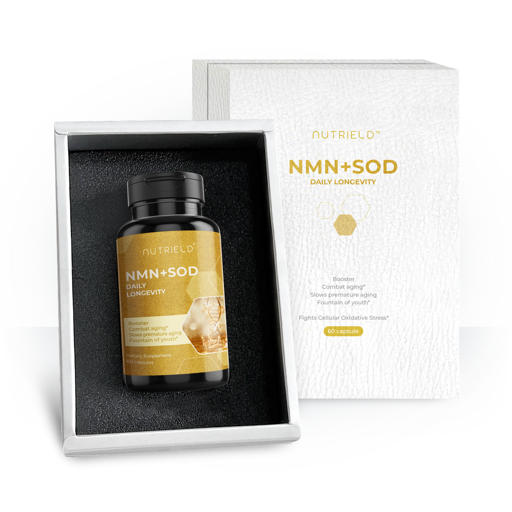nuTRIELD NMN+SOD 3-in-1 — Yeast-Derived β-NMN, SOD & Pterostilbene