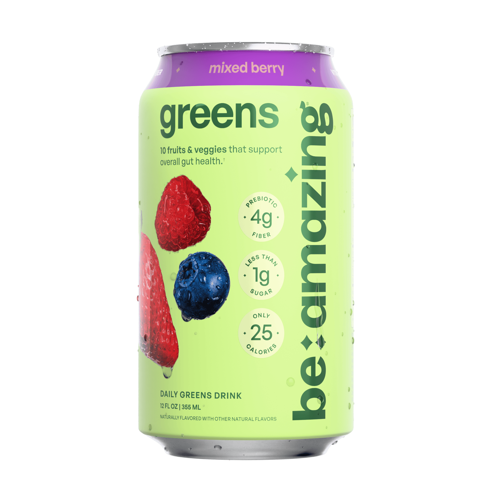 Be Amazing Daily Greens Drink — RTD Greens Can with 10 Organic Fruits & Veggies