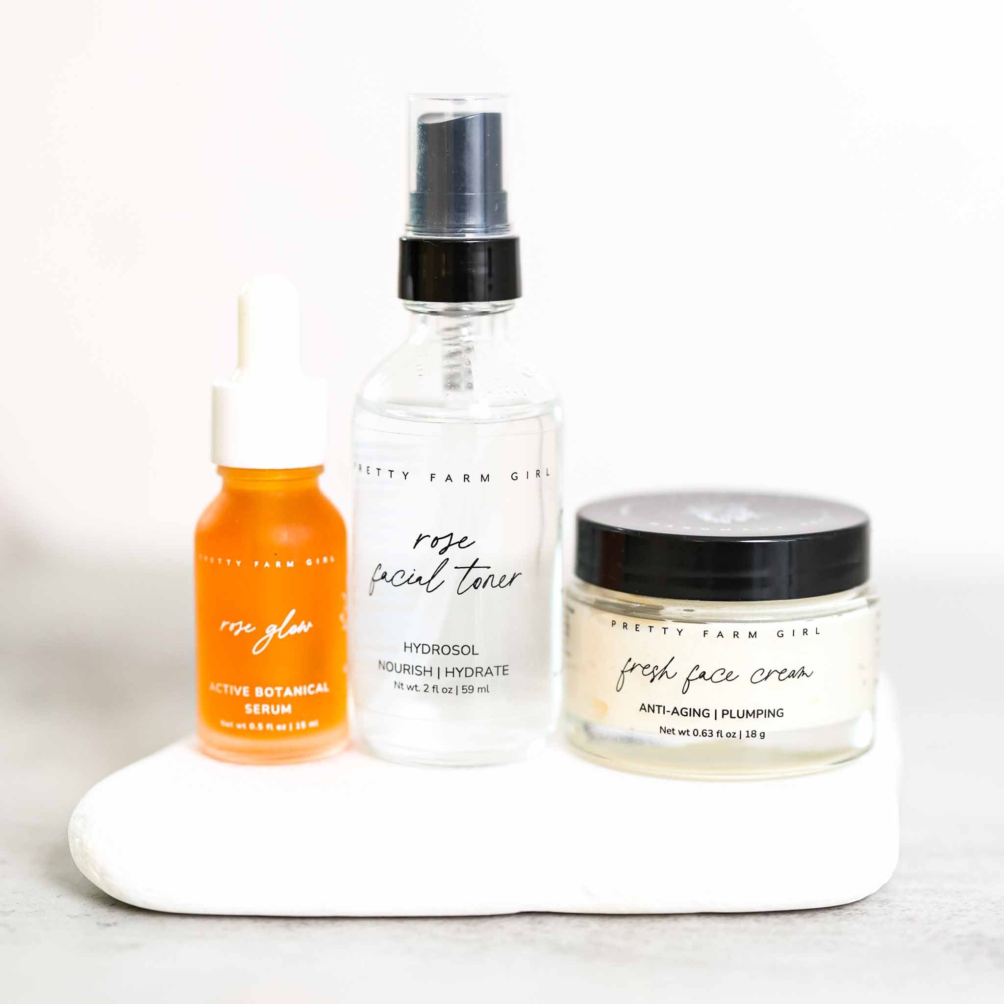 Radiance Glow Kit – Rose Toner, Glow Serum & Fresh Face Cream