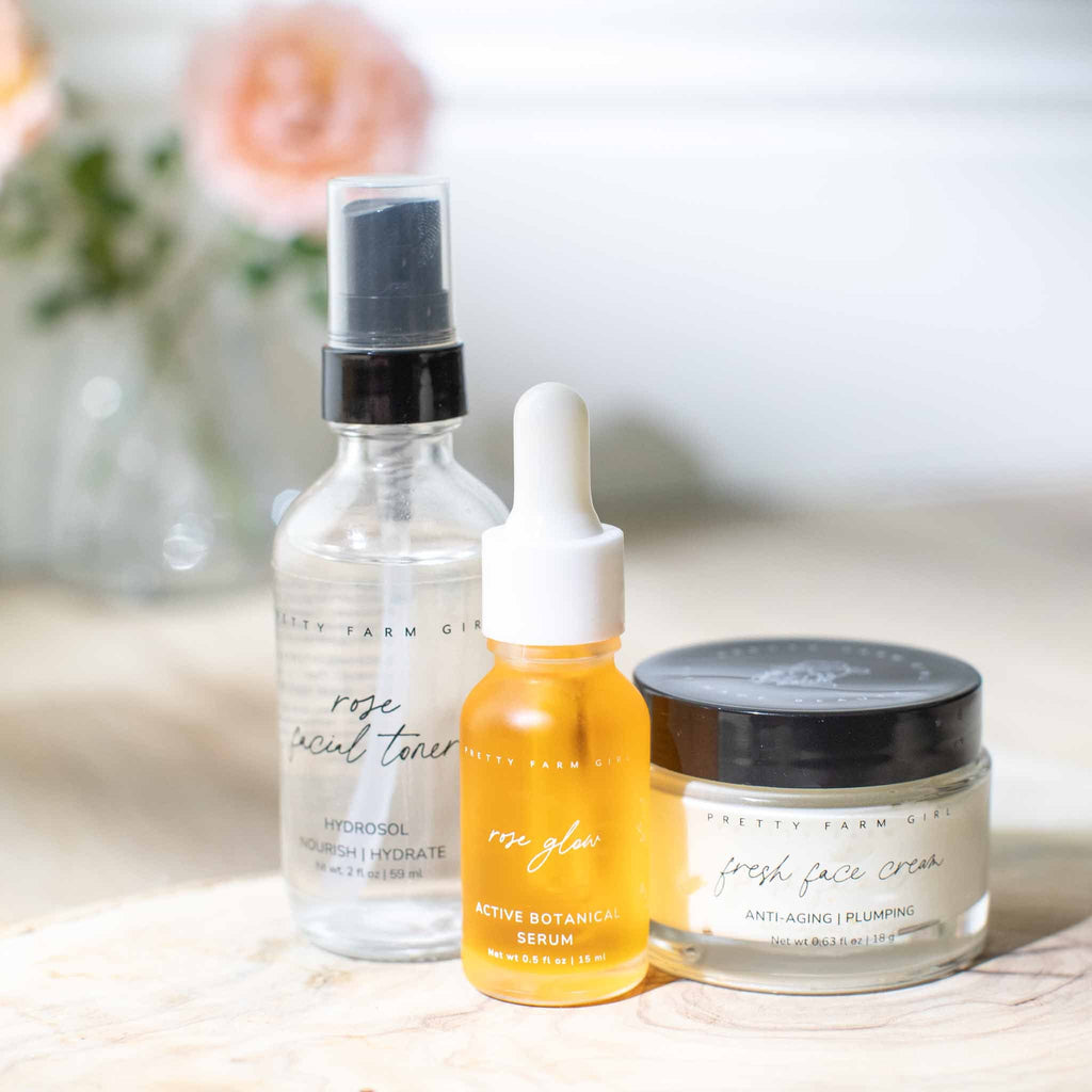 Radiance Glow Kit – Rose Toner, Glow Serum & Fresh Face Cream