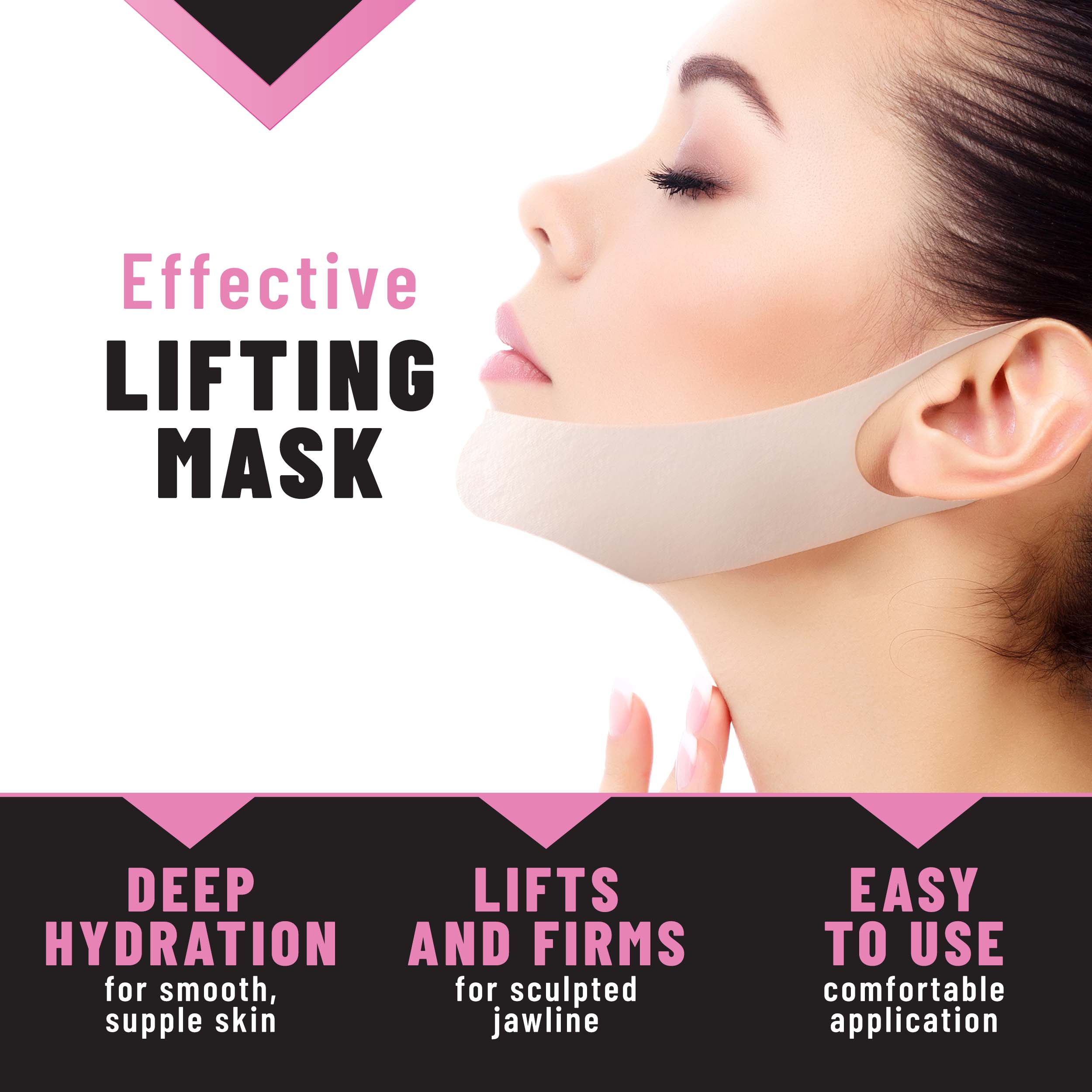V-Line Lifting Mask, Double Chin Reducer with Hydrogel & Vitamin E, 5 masks