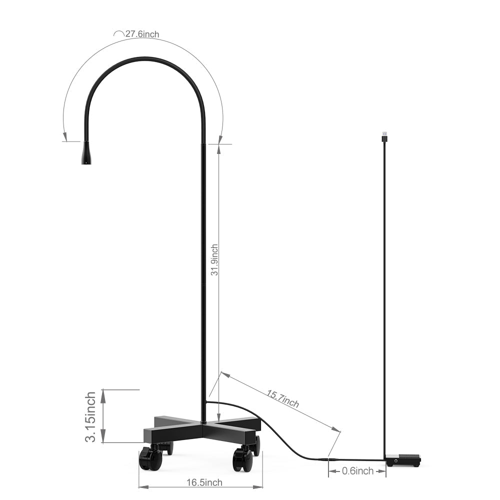 Shape Tactics 5W UV LED Gooseneck Lamp for Nail Art, Gel Curing & Lash Application