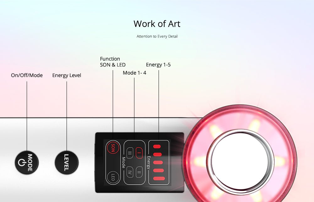 Shape Tactics Handheld 7-Color Photon Ultrasonic Facial Cleanser & Skin Rejuvenation Device