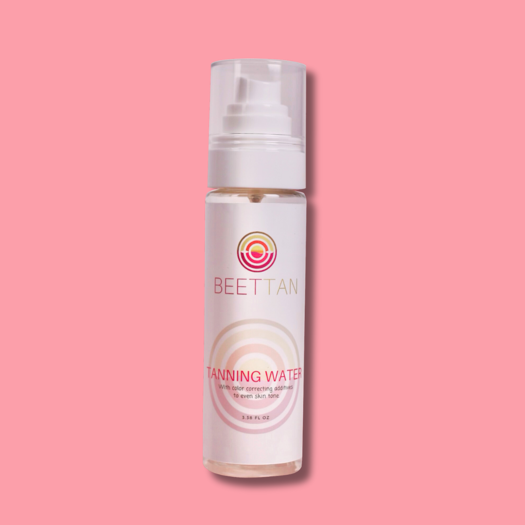 Tanning Water with Color Correcting Additives to Even Skin Tone