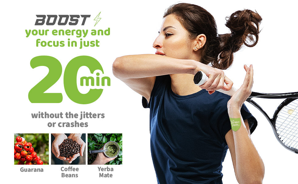 Boost Energy Patches: B12 & Guarana Transdermal Energy - 28 Pack